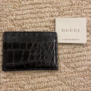 Brand New Black Croc Gucci Card Holder